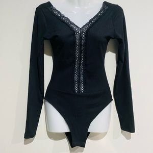 New Black Bodysuits with Lace Details